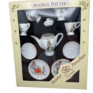 Beatrix Potter Reutter Porcelain Germany Vintage 10 Piece Mini Tea Set NIB